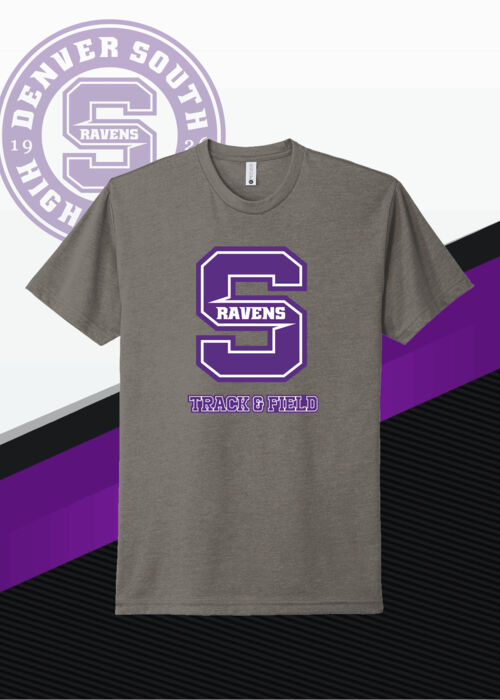 704-Denver South Track & Field Printed Ravens Short Sleeve T-shirt - DTG/F  Thumbnail